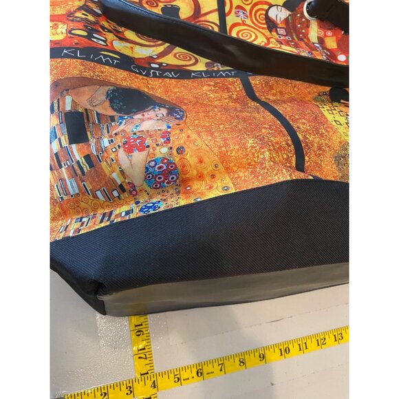 Gustav Klimt Art-Inspired Tote Bag Handles Snaps Closed - Picture 5 of 9